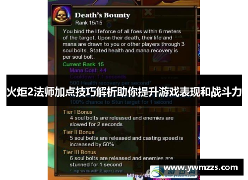 火炬2法师加点技巧解析助你提升游戏表现和战斗力